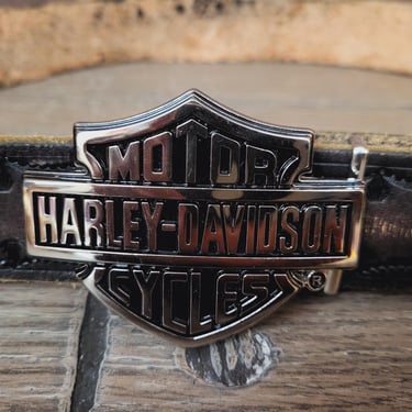 Vintage Harley Davidson Belt Buckle with Belt 