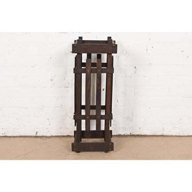 Stickley Style Antique Mission Oak Arts & Crafts Umbrella Stand, Circa 1900