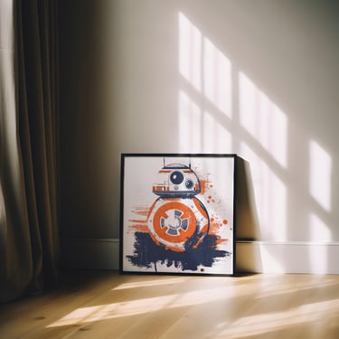 BB-8 Fan Art Poster – Star Wars Droids Wall Art, Modern Droid Print, Sci-Fi Kids Room Art 