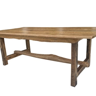 Custom Made to Order French Farmhouse Dining Table of Reclaimed Circle-sawn Barnwood 