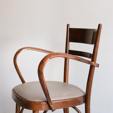 Baumann France Carved Wood Arm Chair