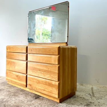 Vintage 1950s Art Deco Meets Mid Century Modern Dresser Stardust by Forest Furniture 