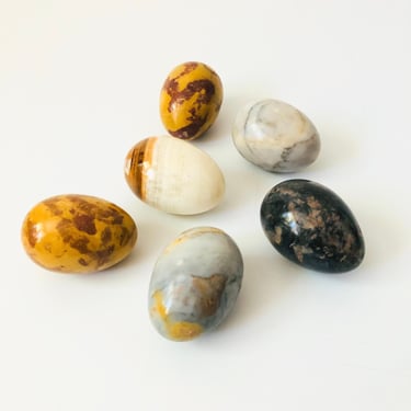 Vintage Stone Eggs - Set of 6 