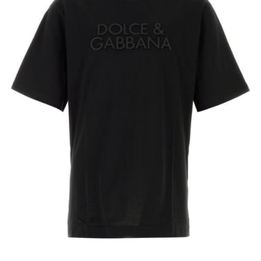 Dolce & Gabbana Men Black Cotton T-Shirt