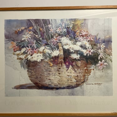 Framed Print "Country Cottage & Flowers" by Dalina Darton