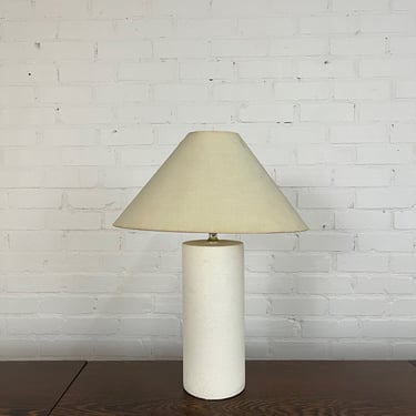 1980s Plaster Speckled Cylinder Table Lamp (No Shade) 