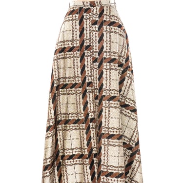 Rope Pattern Brocade Maxi Skirt