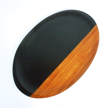 Large Shigemichi Aomine / NCC Oval Tray / Platter - National Crafts Council Japan - Teak Bentwood Tray 