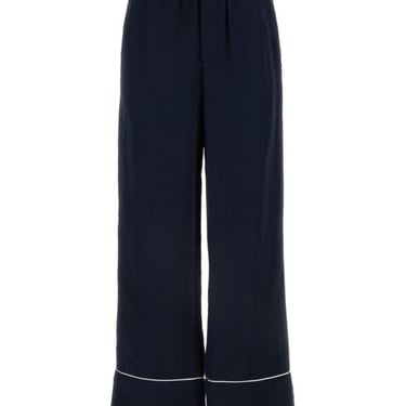 Palm Angels Women Navy Blue Satin Pyjama Pant