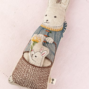Embroidered Heirloom Mom &amp; Baby Bunny