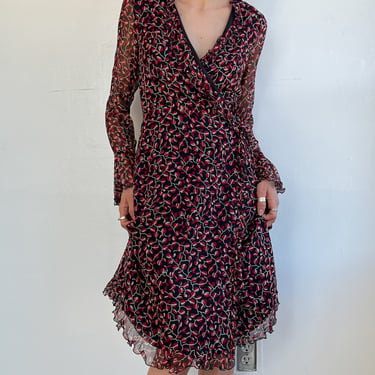 Anna Sui Berries Silk Wrap Dress (M)