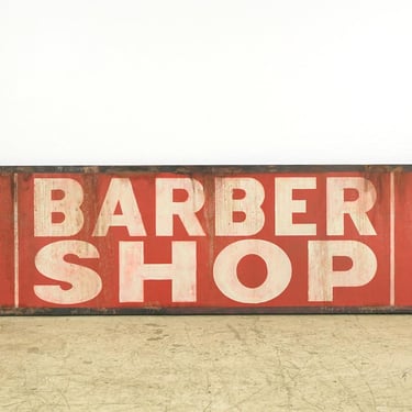 Reclaimed 8 ft. Barber Shop Aluminum Movie Prop Sign