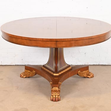 Baker Furniture Regency Paw Foot Pedestal Dining Table or Center Table