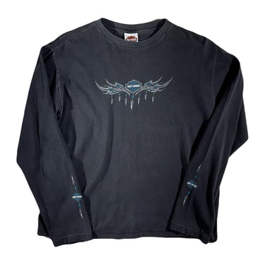 Harley Davidson shirt / y2k long sleeve / 2000s faded black