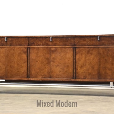 Burl and Aluminum Credenza by White Furniture 