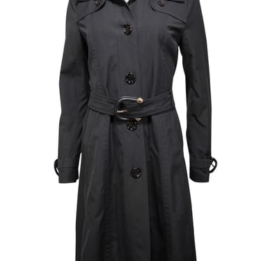 Burberry - Black Belted Trench Coat Sz XS