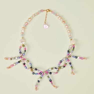 Jewish Babe - Confetti Triple Bow Necklace