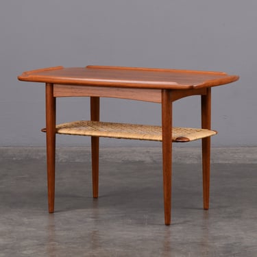 Poul Jensen Rectangular End Table by Selig Teak Danish Modern 