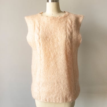 1980s Sweater Vest Wool Knit Top S 