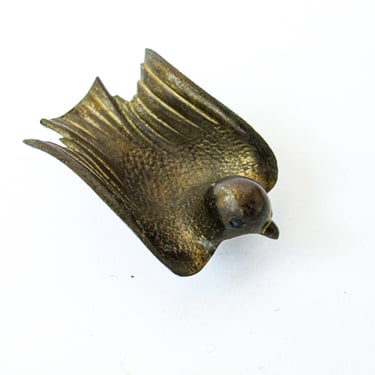 Vintage Brass Dove Jewelry Dish 