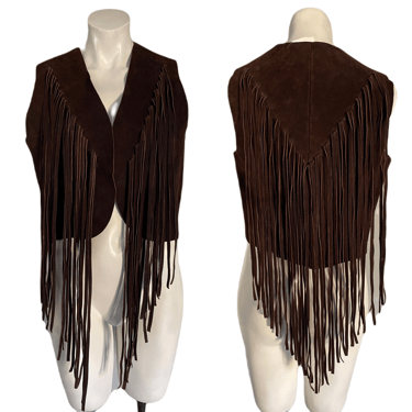 1960's Dark Brown Fringe Leather Vest