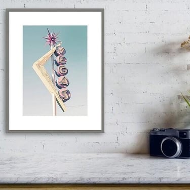 Las Vegas Print, Vintage Vegas Sign Photo, Fremont Street Experience, Travel Wall Art, Las Vegas Photography, Old Las Vegas, Neon Sign Decor 