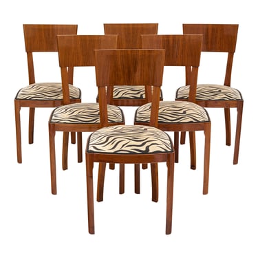 Set of Six Austrian Art Deco Dining Chairs