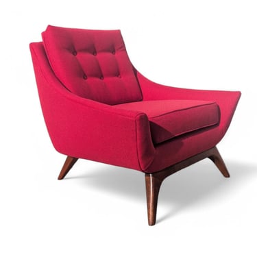 Mid Century Modern Lounge Chair in Red 