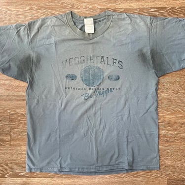 90's Veggie Tales Slate Blue Shirt XL 