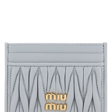 Miu Miu Woman Powder Blue Nappa Leather Card Holder