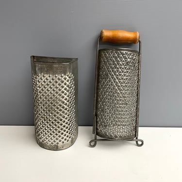 Pair of vintage graters - vintage kitchen tools 