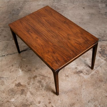 Mid Century Modern End Table Side Nightstand Walnut Vintage Refinished Rectangle