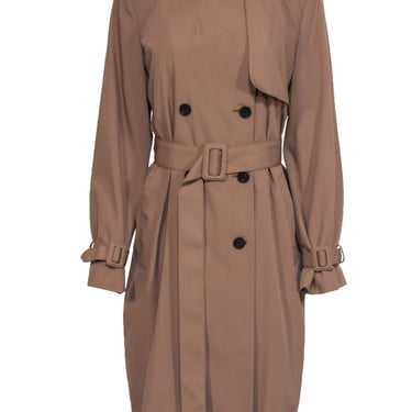M.M.LaFleur - Light Brown Double Breasted Belted Trench Coat Sz S