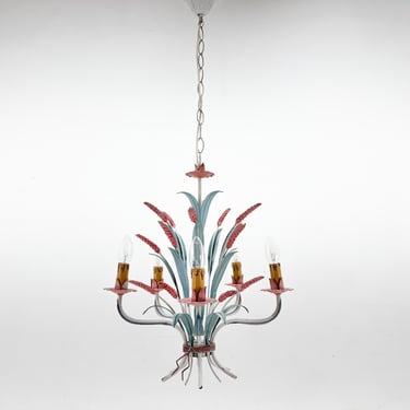 Vintage Metal Chandelier, Italy, 1970's 