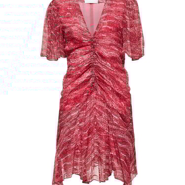 Marant Etoile Women Red Printed Muslin Short Vivienne Dress