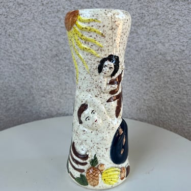 Vintage 1963 Trader Vic’s Hawaiian tiki mug tall 3D ceramic 