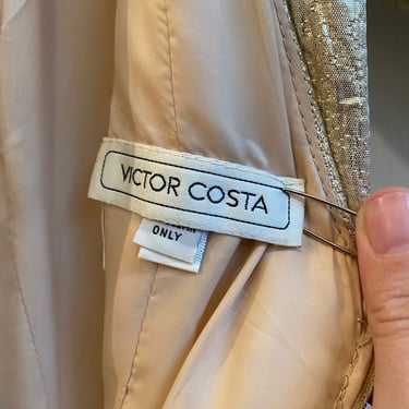 Victor Costa Gold Silk Gown