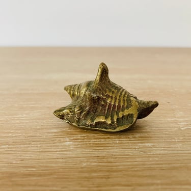 Vintage Brass Conch Shell Sea Shell Small Nautical 