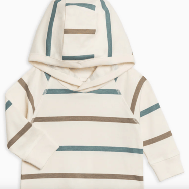 Madison Hooded Pullover-Max Stripe / Teal+Taupe