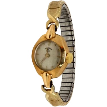 1950's Vintage Swiss Monarch De Luxe 14 Karat Yellow Gold Lady's Mechanical Wristwatch 