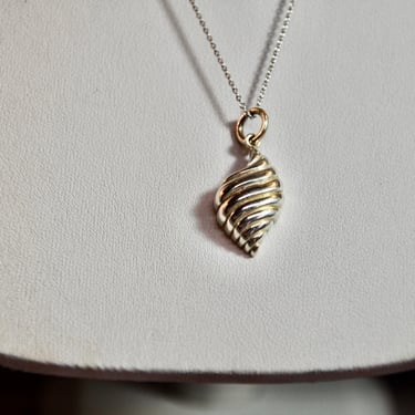 Sterling Seashell Pendant On New Sterling Chain Beautiful Sterling Necklace Signed C Sydney Smith Co & 925 Sterling Gift for Her RARE 