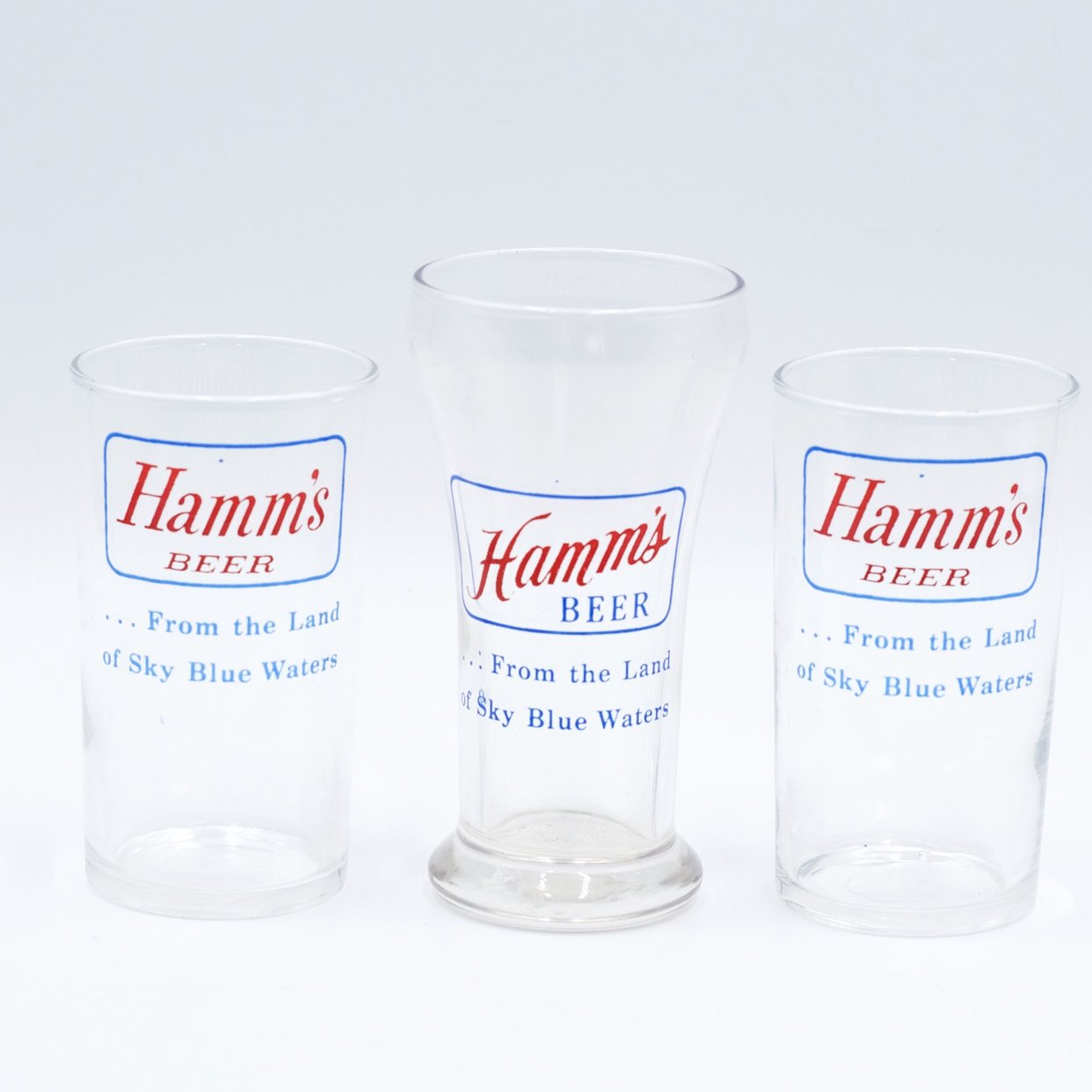 Vintage Hamm's Beer Chaser Glasses (2), Sham, Pilsner Glass (1 ...