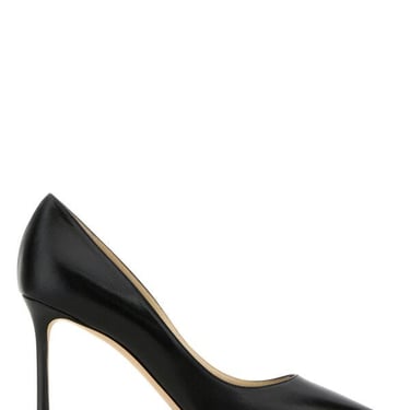 Jimmy Choo Women Black Leather Romy 85 Pumps