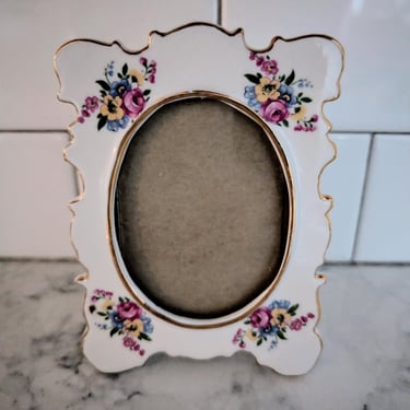 Vintage Floral Picture Frame W. Rice & Co Made in Japan 2 1/2