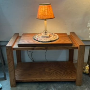 Oak Rotating Entertainment Console