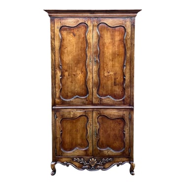 Country French Rustic European Cherry Media Armoire 