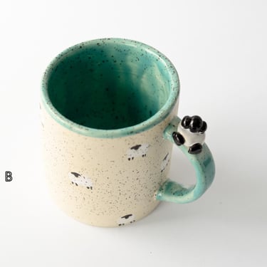 Little Sheep Mugs with Sheep Thumbrests | Handmade Pottery | Handmade Ceramics | Handmade Mugs 