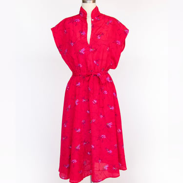 1980s Dress DVF Diane Von Furstenberg Printed Casual M 