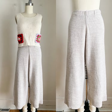 Vintage 2000s Oatmeal Sweater Flared Pants / S-M 