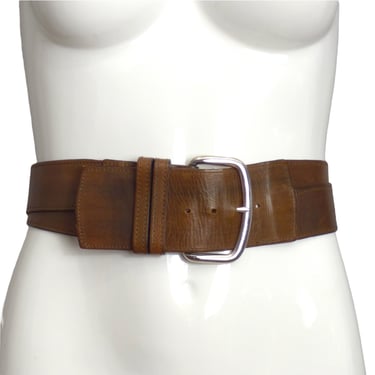 JOAN & DAVID- 1980s Brown Double Strap Belt, Size Med